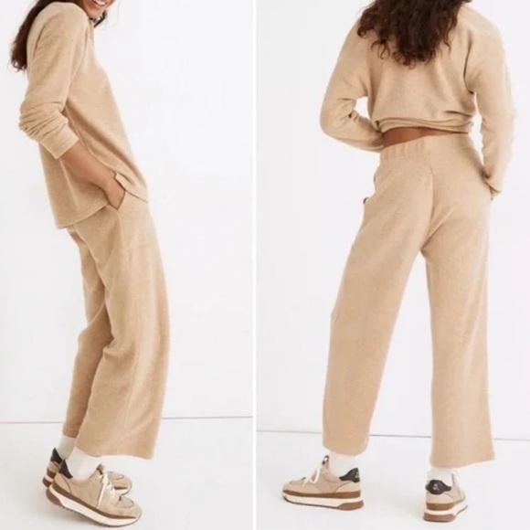 Madewell MWL 2PC Bundle Cozybrushed Henley Top XXL and Pants L Brown Loungewear - Picture 2 of 14